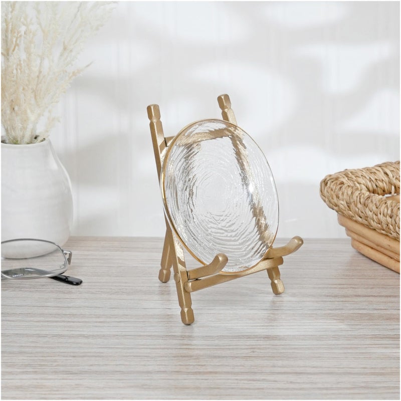 Bard's Satin Gold-toned Metal Easel, 5" H x 3.375" W x 3.5" D - Image 2